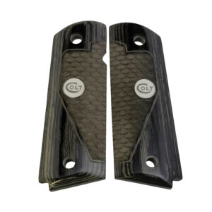 1911 Full-size Colt and
Clones Black Rosewood Grips with Dragon Scales and White COLT Medallion