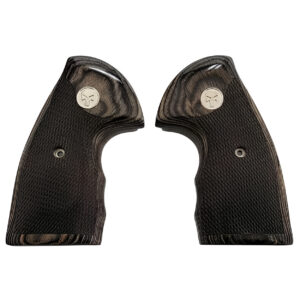 Black Rosewood Grips with
a Silver Punisher Medallion for the Colt Python Grips, Colt Python 2020
Grips, Colt 2021 Anaconda