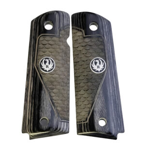 1911 Full-size Colt and
Clones Black Rosewood Grips with Dragon Scales and Black Ruger Medallion