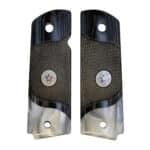 Checkered black rosewood 1911 grips full size with acrylic pearl accent and Texas Star medallion