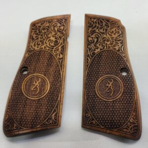 Browning High-Power
Walnut Grips with Oval Checkered and Scroll Pattern for High-Power & MC
P35 Frames