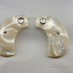 Ruger Wrangler
  Birdshead Grips in White Pearl Acrylic with Black Ruger Medallion