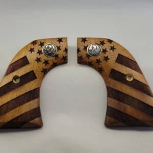 Ruger Wrangler Walnut
Grips with Carved American Flag and Black Ruger Medallion