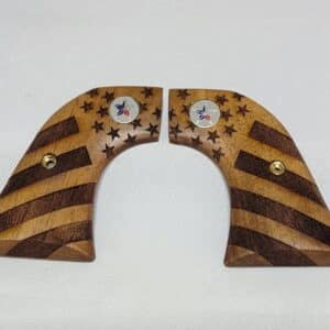 Ruger Wrangler Walnut
Grips with Carved American Flag and Texas Flag Medallion