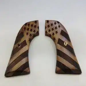 Ruger Wrangler grips in carved walnut with American flag design — fits Wrangler and Super Wrangler