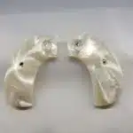 Ruger Wrangler birdshead grips in white pearl acrylic with inlaid Texas Star medallion