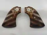 Heritage Rough Rider American Flag Grips Texas Star Medallion — carved solid walnut for .22 LR and .22 Magnum single-action revolver