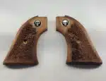 Heritage Rough Rider Black Punisher Grips — solid walnut with oakleaf checkering and Black Punisher medallion for .22 LR and .22 Magnum