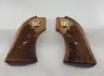 Heritage Rough Rider US Gold Medallion Grips — solid walnut with oakleaf checkering for .22 LR and .22 Magnum revolver