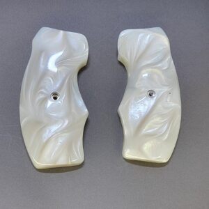 Rock Island M200 M206 Grips – White Pearl Acrylic Oversize Wrap-Around Revolver Grip, CNC Precision Replacement Grips with Install Hardware & Gift Box