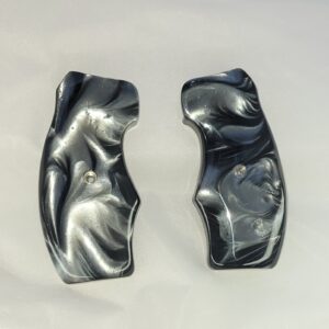 Rock Island M200 M206 Grips – Black Pearl Acrylic Oversize Wrap-Around Revolver Grips, CNC Machined Replacement Grip Panels, Install Pins & Screw, Display Gift Box