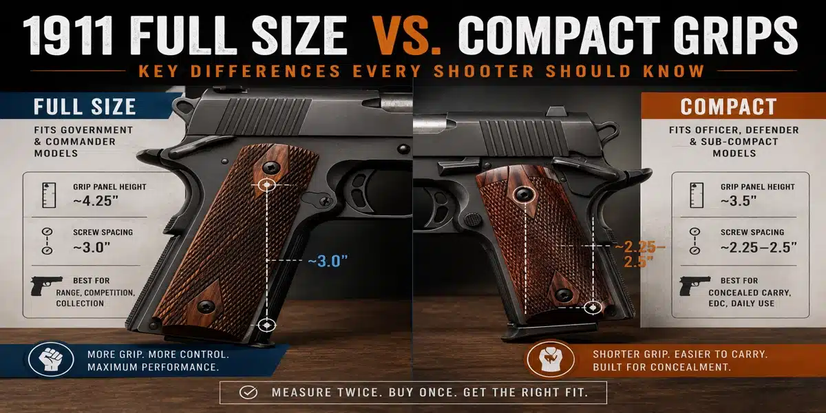 1911 Full Size vs Compact Grips