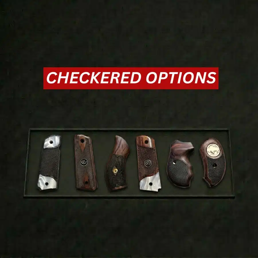 Checkered gun grip options by premium grips