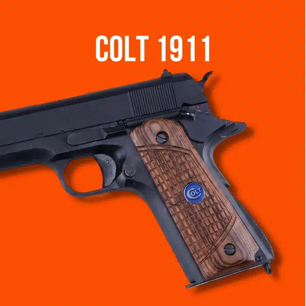 colt 1911 government model pistol grips in wood and G10 materials