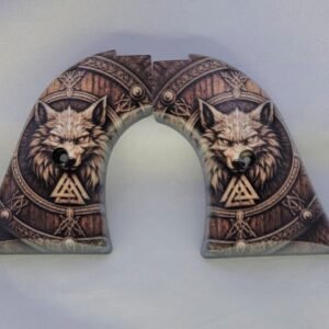 Heritage 22 Grips – Printed Viking Wolf Shield | Rough Rider Black ABS