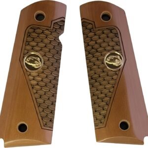 Fish Scale 1911 Grips – Gold Eagle Medallion | Full Size, Fits Colt