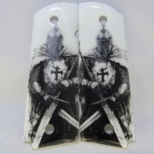 Crusader 1911 Grips – Printed Medieval Knight | White Acrylic
