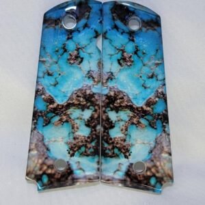 Turquoise 1911 Grips – Printed Southwest Stone | Clear Acrylic