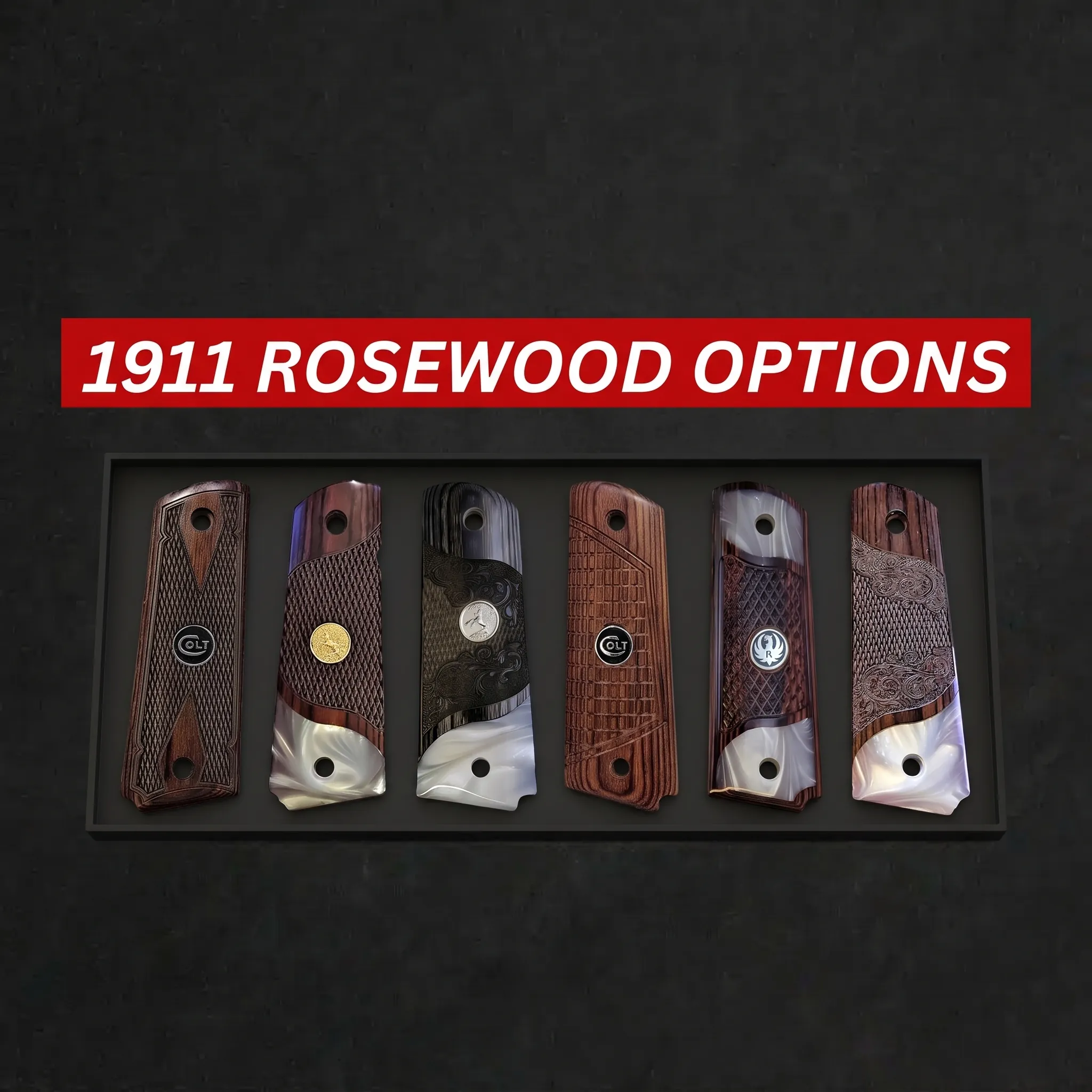 1911 rosewood material options by premium grips